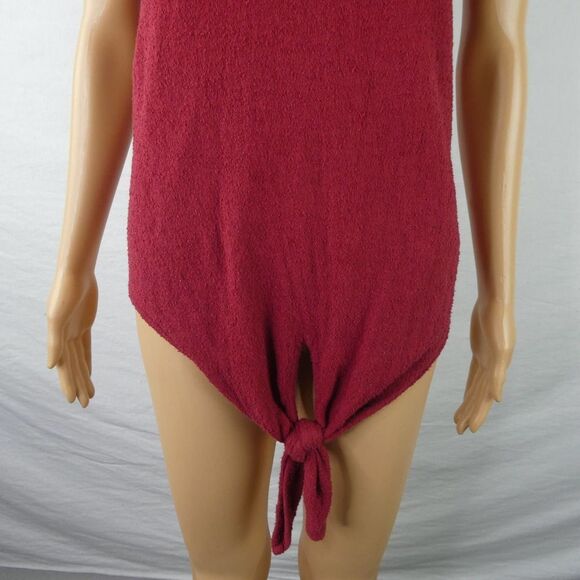 Madewell Tie Front Marin Tee Ribbed Cap Sleeve Textured T Shirt Top Blouse Small - Picture 4 of 9